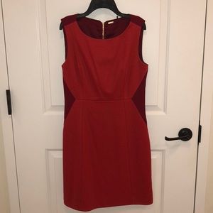 Elie Tahari wool red colorblock dress. Size 6